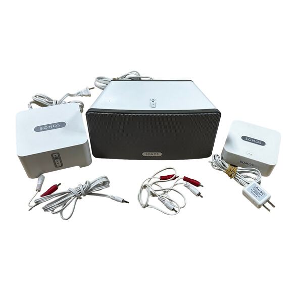 SONOS Play 3, Connect, Bridge Home Speaker System White and Grey Tested Working - Picture 1 of 9